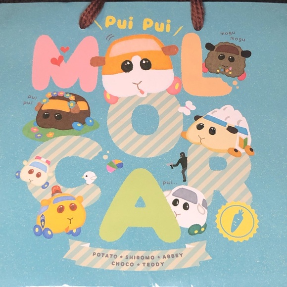 Pui Pui Molcar Gift Present Bag Japan Exclusive Nurie Kawaii Guinea Pig Cars - Picture 2 of 11